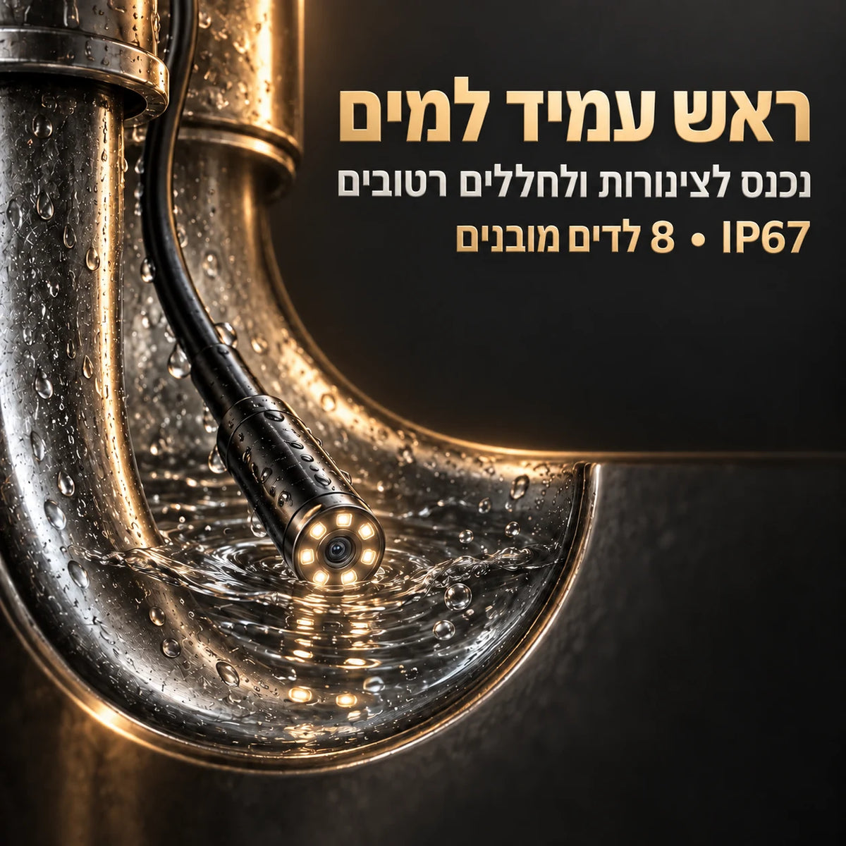 DeepScope צינור מואר עם מצלמה