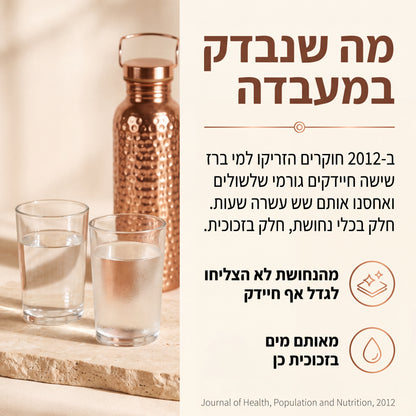 בקבוק נחושת טהורה למים חיים