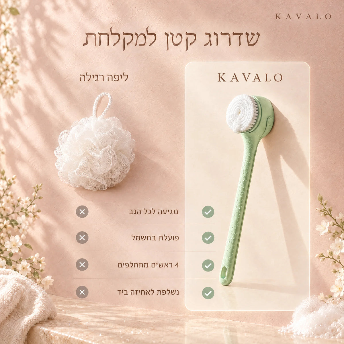 Kavalo מברשת גוף חשמלית